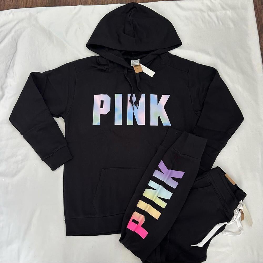 PINK VICTORIA SECRET hoodie and joggers Set - Picture 2 of 9